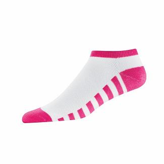 Women's Footjoy ProDry Golf Socks White/Pink NZ-138256